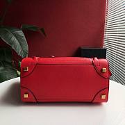 CELINE MICRO LUGGAGE HANDBAG RED GRAIN LEATHER 189793 SIZE 27 CM - 6