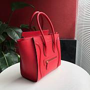 CELINE MICRO LUGGAGE HANDBAG RED GRAIN LEATHER 189793 SIZE 27 CM - 4