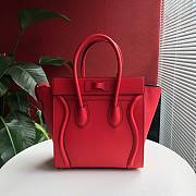 CELINE MICRO LUGGAGE HANDBAG RED GRAIN LEATHER 189793 SIZE 27 CM - 3