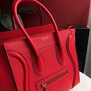 CELINE MICRO LUGGAGE HANDBAG RED GRAIN LEATHER 189793 SIZE 27 CM - 2