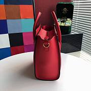 CELINE NANO LUGGAGE HANDBAG RED GRAIN LEATHER 189243 SIZE 20 CM - 5