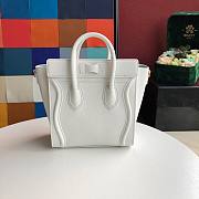 CELINE NANO LUGGAGE HANDBAG WHITE GRAIN LEATHER 189243 SIZE 20 CM - 6