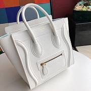 CELINE NANO LUGGAGE HANDBAG WHITE GRAIN LEATHER 189243 SIZE 20 CM - 5
