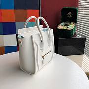 CELINE NANO LUGGAGE HANDBAG WHITE GRAIN LEATHER 189243 SIZE 20 CM - 4