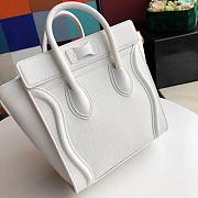 CELINE NANO LUGGAGE HANDBAG WHITE GRAIN LEATHER 189243 SIZE 20 CM - 3
