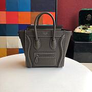 CELINE NANO LUGGAGE HANDBAG DARK OLIVE GRAIN LEATHER 189243 SIZE 20 CM - 1