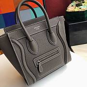 CELINE NANO LUGGAGE HANDBAG DARK OLIVE GRAIN LEATHER 189243 SIZE 20 CM - 6