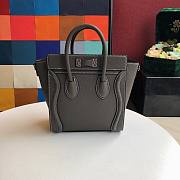 CELINE NANO LUGGAGE HANDBAG DARK OLIVE GRAIN LEATHER 189243 SIZE 20 CM - 5