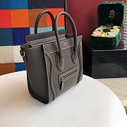 CELINE NANO LUGGAGE HANDBAG DARK OLIVE GRAIN LEATHER 189243 SIZE 20 CM - 3