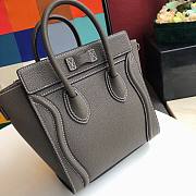 CELINE NANO LUGGAGE HANDBAG DARK OLIVE GRAIN LEATHER 189243 SIZE 20 CM - 2