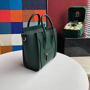 CELINE NANO LUGGAGE HANDBAG EMERALD GREEN GRAIN LEATHER 189243 SIZE 20 CM - 6