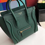 CELINE NANO LUGGAGE HANDBAG EMERALD GREEN GRAIN LEATHER 189243 SIZE 20 CM - 3