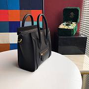 CELINE NANO LUGGAGE IN BLACK SMOOTH CALFSKIN 189243 SIZE 20 CM - 5