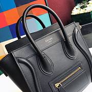 CELINE NANO LUGGAGE IN BLACK SMOOTH CALFSKIN 189243 SIZE 20 CM - 3