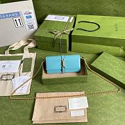 GUCCI JACKIE 1961 LIGHT BLUE CHAIN WALLET 652681 SIZE 19 x 10 x 3.5 CM - 1