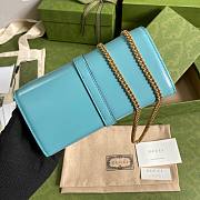 GUCCI JACKIE 1961 LIGHT BLUE CHAIN WALLET 652681 SIZE 19 x 10 x 3.5 CM - 6