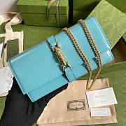 GUCCI JACKIE 1961 LIGHT BLUE CHAIN WALLET 652681 SIZE 19 x 10 x 3.5 CM - 2