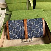 GUCCI JACKIE 1961 GG DENIM CHAIN WALLET 652681 SIZE 19 x 10 x 3.5 CM - 3