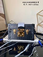 LV PATITE MALLE CROCODILE BOX BAG BLACK M40273 SIZE 19 x 11.5 x 5 CM - 1