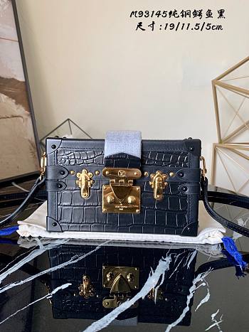 LV PATITE MALLE CROCODILE BOX BAG BLACK M40273 SIZE 19 x 11.5 x 5 CM