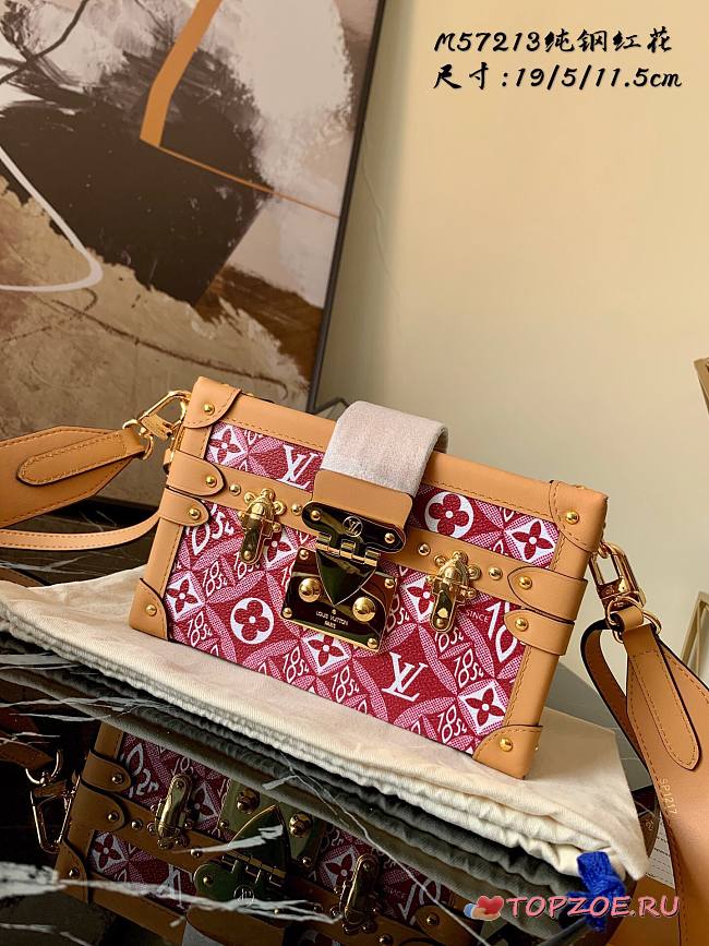 LV SINCE 1854 PETITE MALLE BOX BAG RED M57213 SIZE 19 x 11.5 x 5 CM - 1