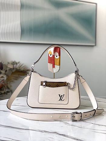 LV MARELLE EPI LEATHER WHITE M80688 SIZE 25 x 15 x 8 CM