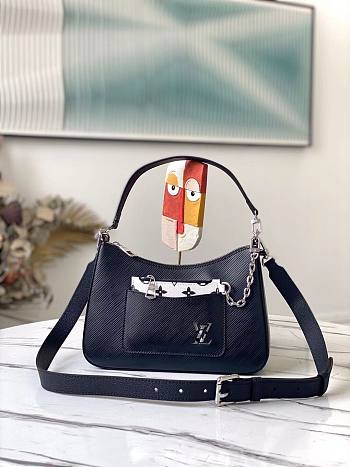 LV MARELLE EPI LEATHER BLACK M80688 SIZE 25 x 15 x 8 CM