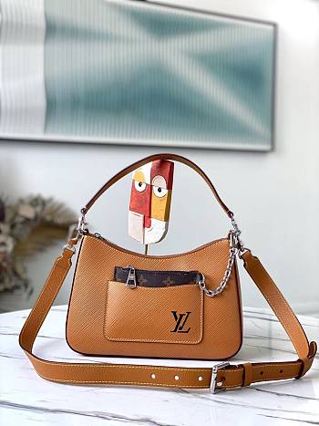 LV MARELLE EPI LEATHER BROWN M80688 SIZE 25 x 15 x 8 CM