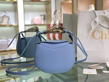CHLOE KISS SMALL PURSE GENTLE BLUE CHC21A SIZE 20 x 26 x 8 CM