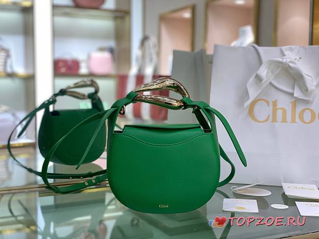 CHLOE KISS SMALL PURSE GREEN CHC21A SIZE 20 x 26 x 8 CM - 1