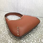 VALENTINO SMALL ROCKSTUD HOBO BAG BROWN VSF0NO SIZE 36 x 23 x 4 CM - 3