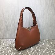 VALENTINO SMALL ROCKSTUD HOBO BAG BROWN VSF0NO SIZE 36 x 23 x 4 CM - 6