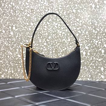 VALENTINO GARAVANI MINI VLOGO HOBO BLACK SIZE 20 x 5 x 12 CM