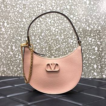 VALENTINO GARAVANI MINI VLOGO HOBO PINK BEIGE SIZE 20 x 5 x 12 CM