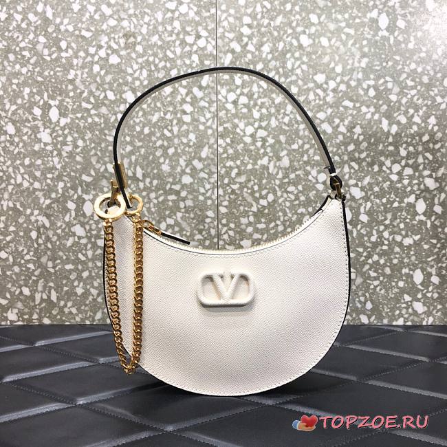 VALENTINO GARAVANI MINI VLOGO HOBO WHITE SIZE 20 x 5 x 12 CM - 1