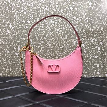 VALENTINO GARAVANI MINI VLOGO HOBO PINK SIZE 20 x 5 x 12 CM