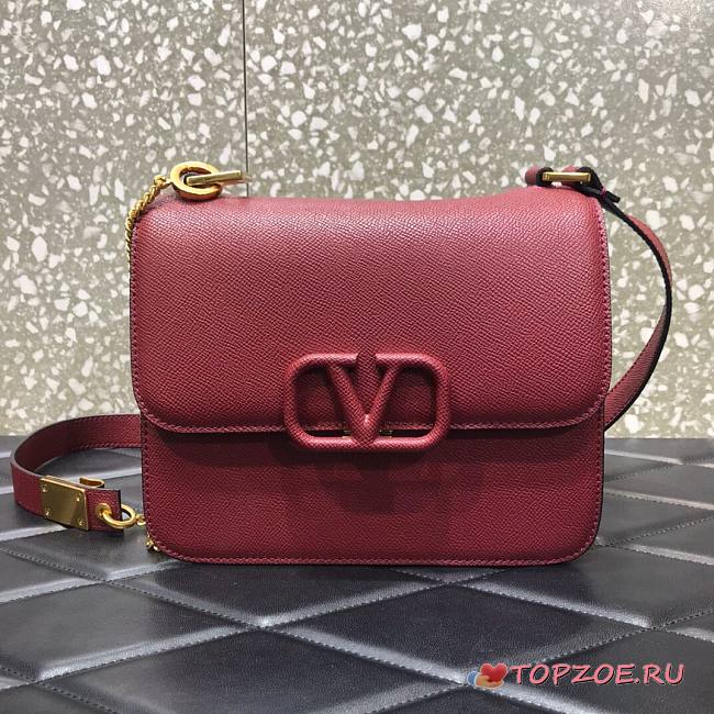 VALENTINO VSLING SHOULDER BAG BORDEAUX SIZE 22 x 11 x 17 CM - 1