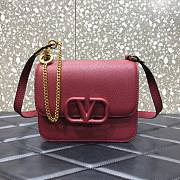 VALENTINO SMALL VSLING SHOULDER BAG BORDEAUX SIZE 18 x 18 x 9 CM - 1
