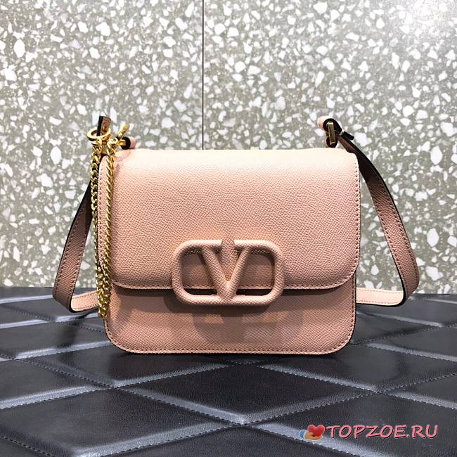 VALENTINO SMALL VSLING SHOULDER BAG PINK BEIGE SIZE 18 x 18 x 9 CM - 1