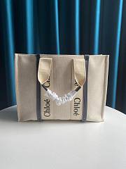 CHLOE LARGE WOODY TOTE BAG FULL BLUE RIBBON S382 SIZE 45 CM - 1
