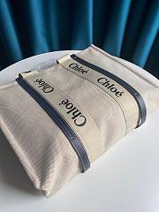 CHLOE LARGE WOODY TOTE BAG FULL BLUE RIBBON S382 SIZE 45 CM - 2