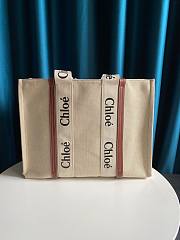 CHLOE LARGE WOODY TOTE BAG BROWN RIBBON S382 SIZE 45 CM - 1