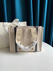 CHLOE MEDIUM WOODY TOTE BAG FULL BLUE RIBBON S383 SIZE 37 CM - 1