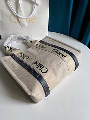 CHLOE MEDIUM WOODY TOTE BAG FULL BLUE RIBBON S383 SIZE 37 CM - 6