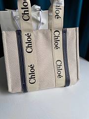 CHLOE MEDIUM WOODY TOTE BAG FULL BLUE RIBBON S383 SIZE 37 CM - 3