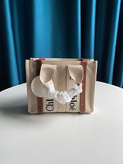 CHLOE SMALL WOODY TOTE BAG BROWN RIBBON S385 SIZE 26.5 CM - 1