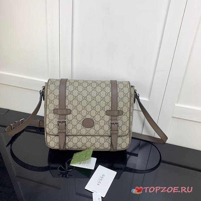 GUCCI GG MESSENGER BAG BEIGE/EBONY 658542 SIZE 28 CM - 1