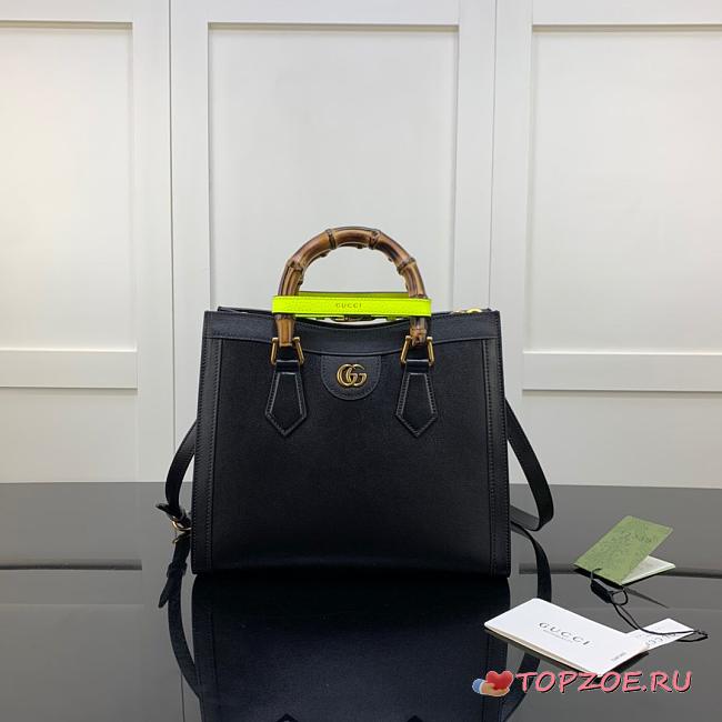 GUCCI DIANA SMALL TOTE BAG BLACK 660195 SIZE 27 CM - 1