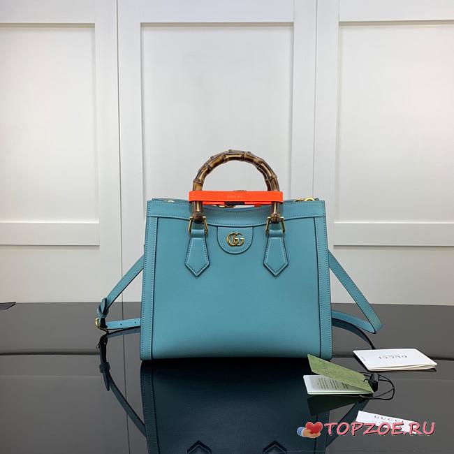 GUCCI DIANA SMALL TOTE BAG BLUE 660195 SIZE 27 CM - 1