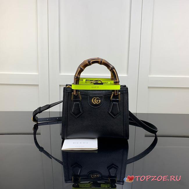 GUCCI DIANA MINI TOTE BAG BLACK 655661 SIZE 20 CM - 1